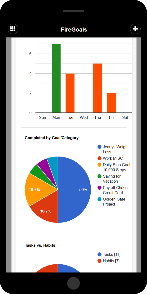 app screenshot with chart